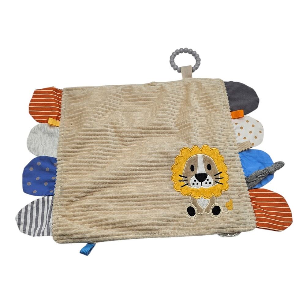 MODERN BABY Lion Baby Security Blanket Crinkle Teether Tactile Development